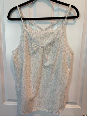 prAna Cross-Back Strappy Cami Tank Top Geometric Leaf Print - Size XL